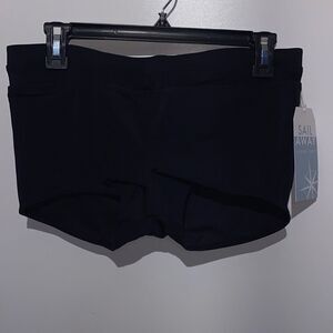 Sail Away Women's Black Elastic Waistband Stretch Swim Shorts Small NWT